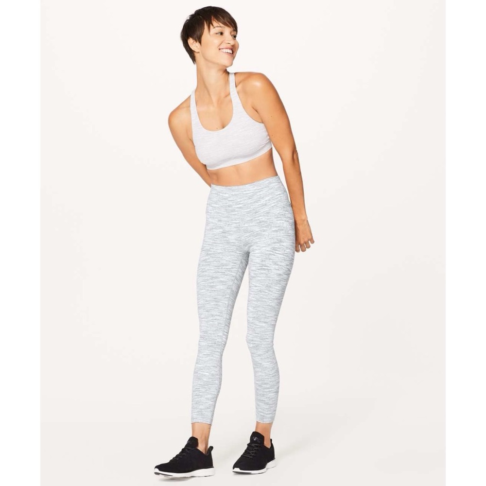 Lululemon Wunder Under Hi-Rise 7/8 Tight 25" Wee Are From Space Grey White Gym
